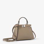 FENDI Peekaboo Mini Dove gray Selleria bag with 1048 hand-sewn topstitches - Image 4